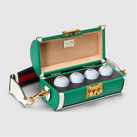 gucci golf ball case|GUCCI X ADIDAS Green & White Leather Golf Balls Set Case .